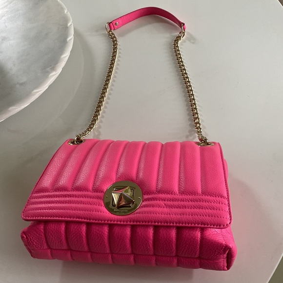 😍Kate Spade Gold Coast Evangeline Hot Pink Purse👛 🎄 gift!! Barbie lovers!! - Picture 8 of 11